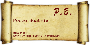 Pöcze Beatrix névjegykártya